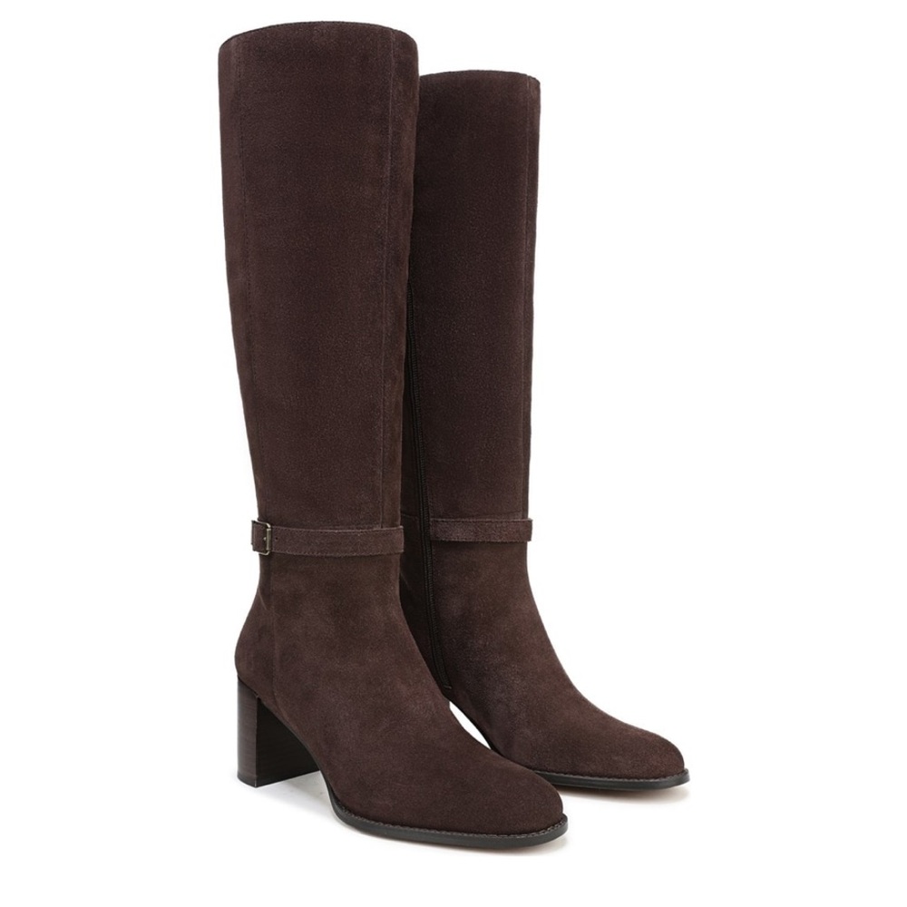 NEW! Vionic Valora Tall Boot Chocolate Ganache Suede 9.5 $275